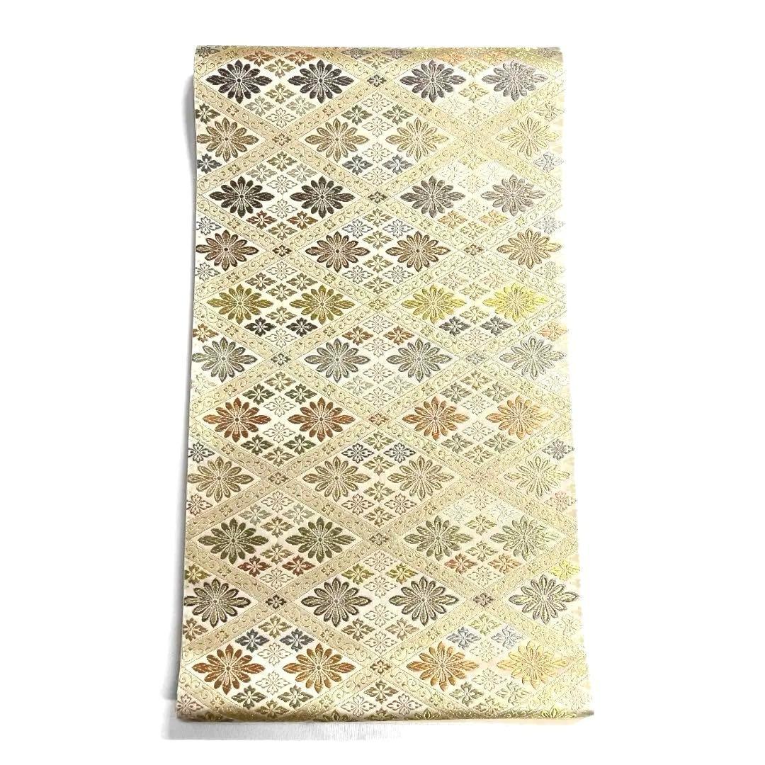 袋帯　菱　花菱　カラフル　華やか　唐草　着物　114a d