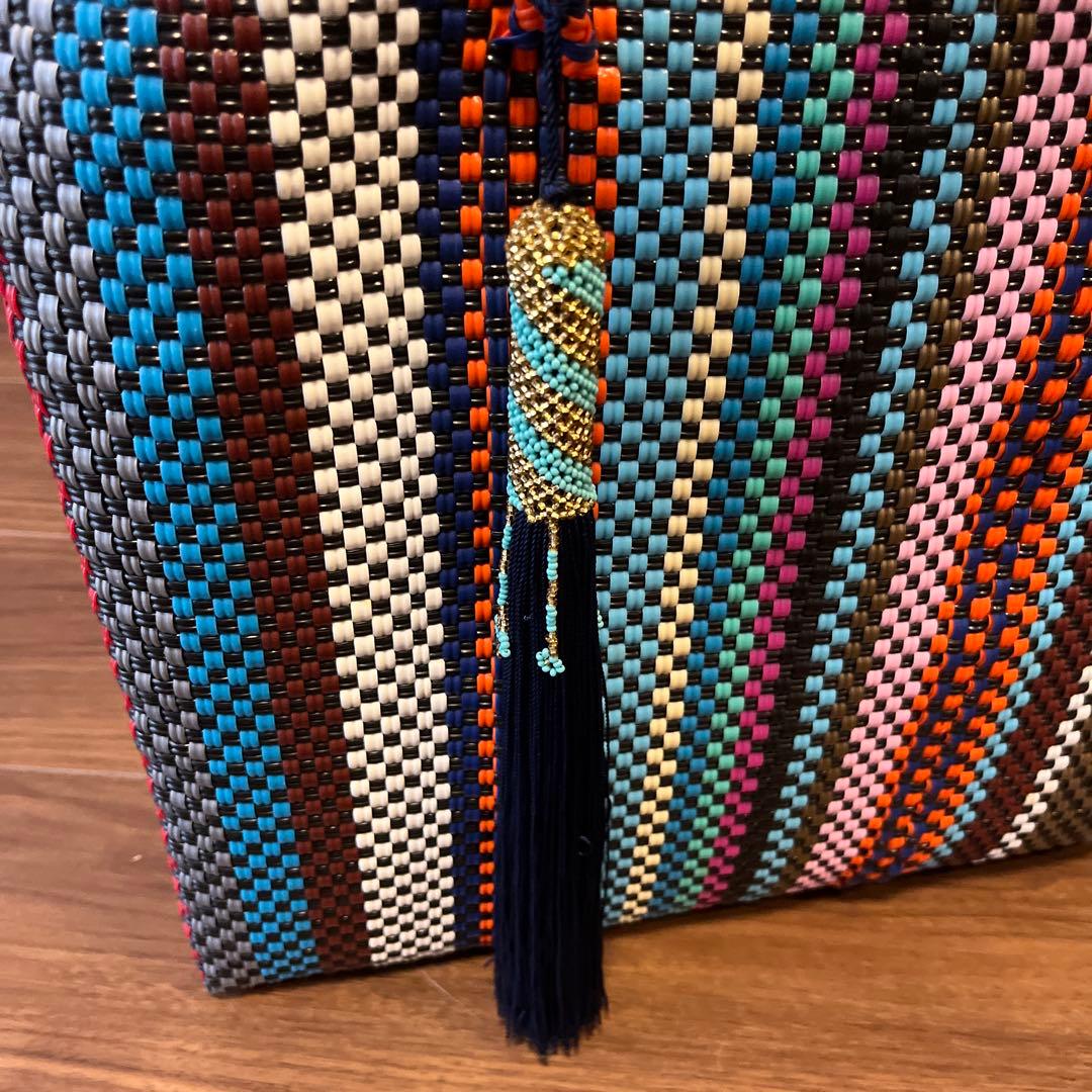 【即購入可能 新品】　メルカドバッグ　メキシコ　オアハカ産　Mサイズ　カゴバッグ