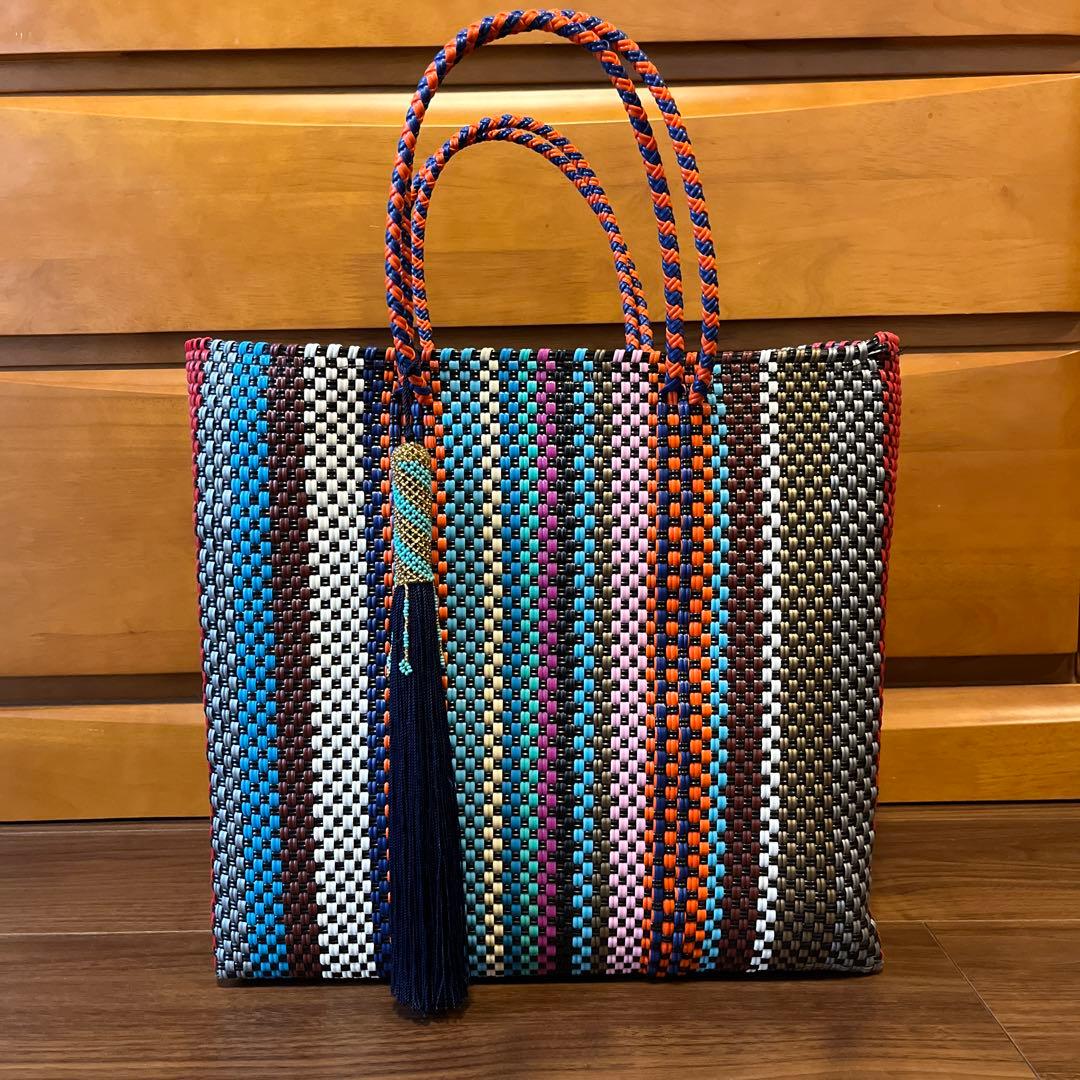 【即購入可能 新品】　メルカドバッグ　メキシコ　オアハカ産　Mサイズ　カゴバッグ