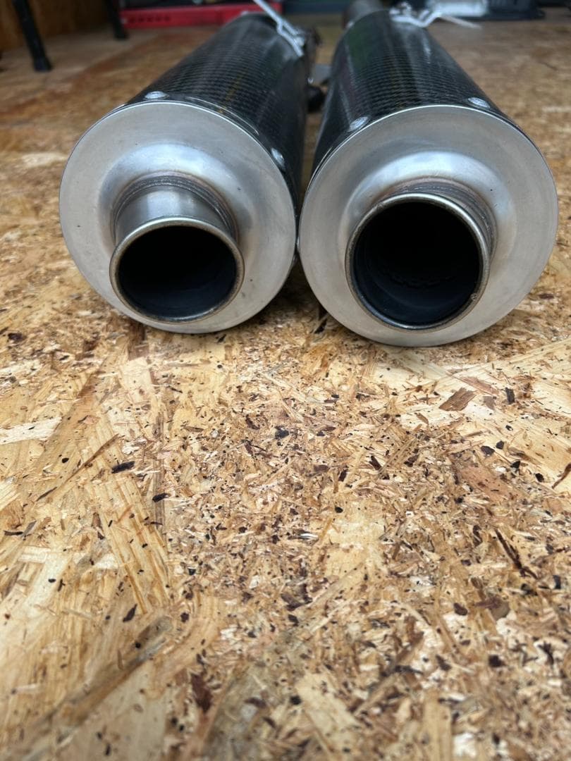 バイク用カーボンファイバーマフラー2本セット