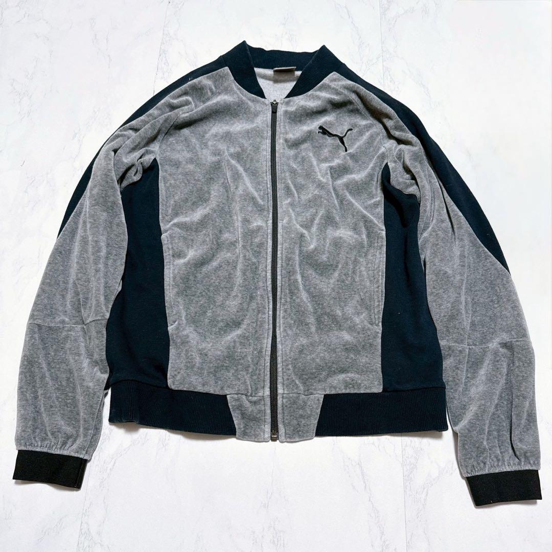 プーマ ベロアジャージ上下セットアップMサイズ グレー色