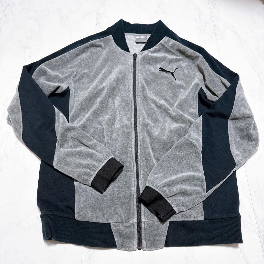 プーマ ベロアジャージ上下セットアップMサイズ グレー色