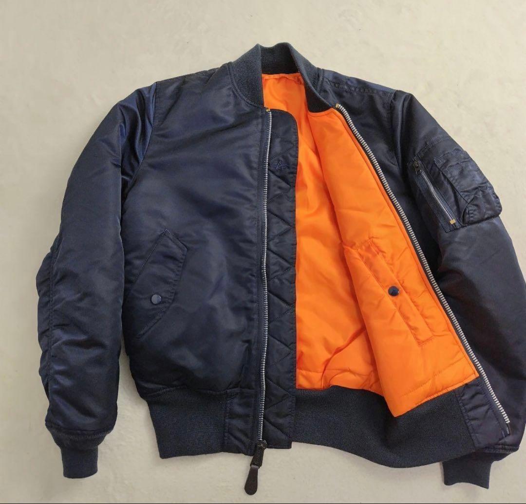 【超美品】ALPHA現行タグMA-1 フライトジャケットネイビーSサイズ
