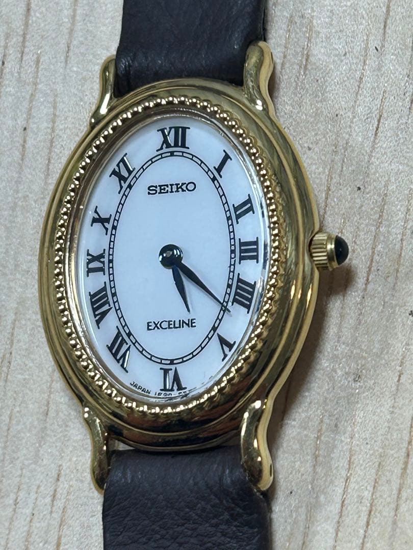 【稼働品】セイコー エクセリーヌ シェル文字盤 新品電池