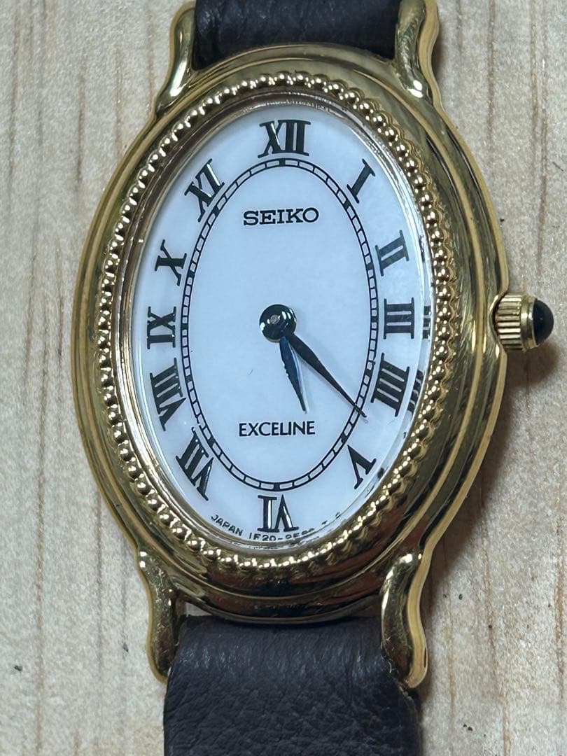 【稼働品】セイコー エクセリーヌ シェル文字盤 新品電池