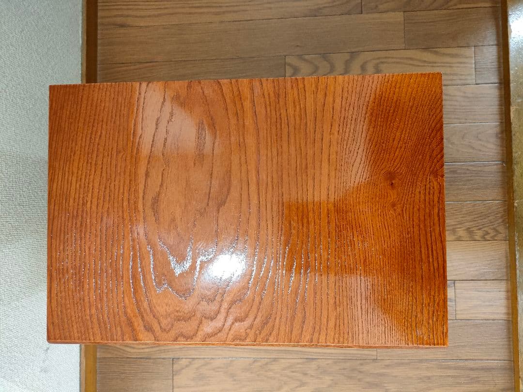 【ほぼ未使用】折り畳み　文机　職人手造り　引出し　銘木　欅　コンパクト　書斎机