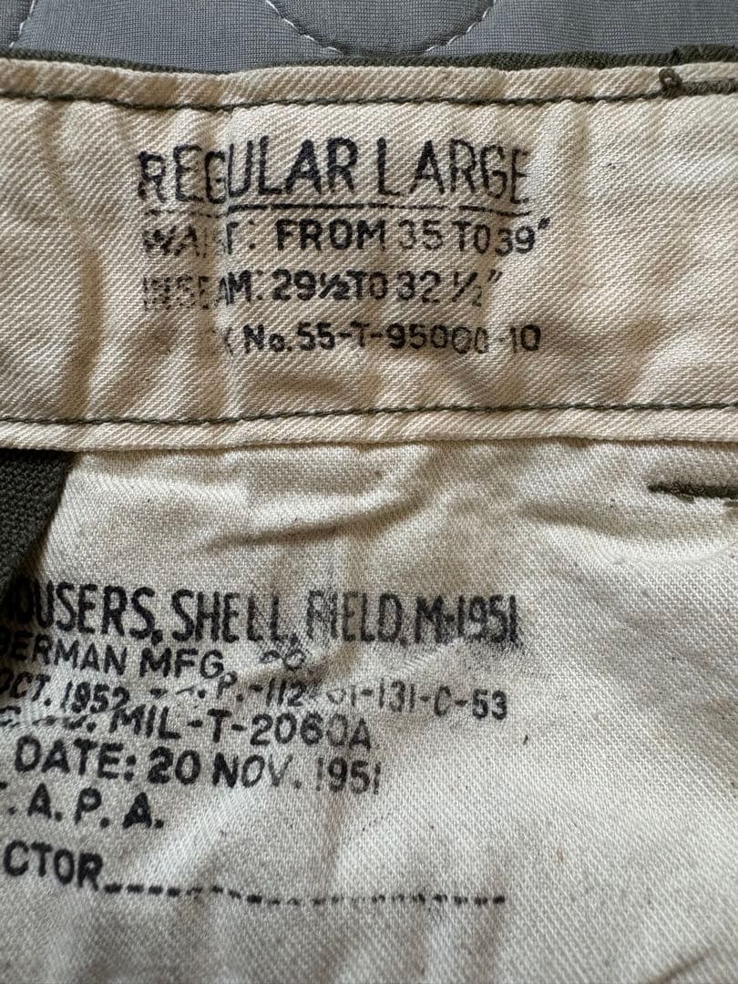 アメリカ軍　米軍実物 M-51 フィールドカーゴパンツLarge-Regular