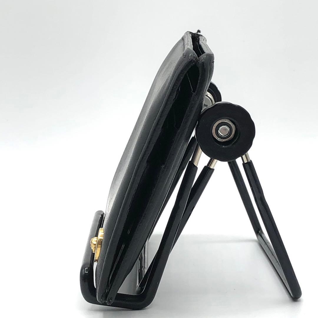 ヴェルサーチ マネークリップ メデューサ ロゴ 二つ折り財布 ブラック レザー