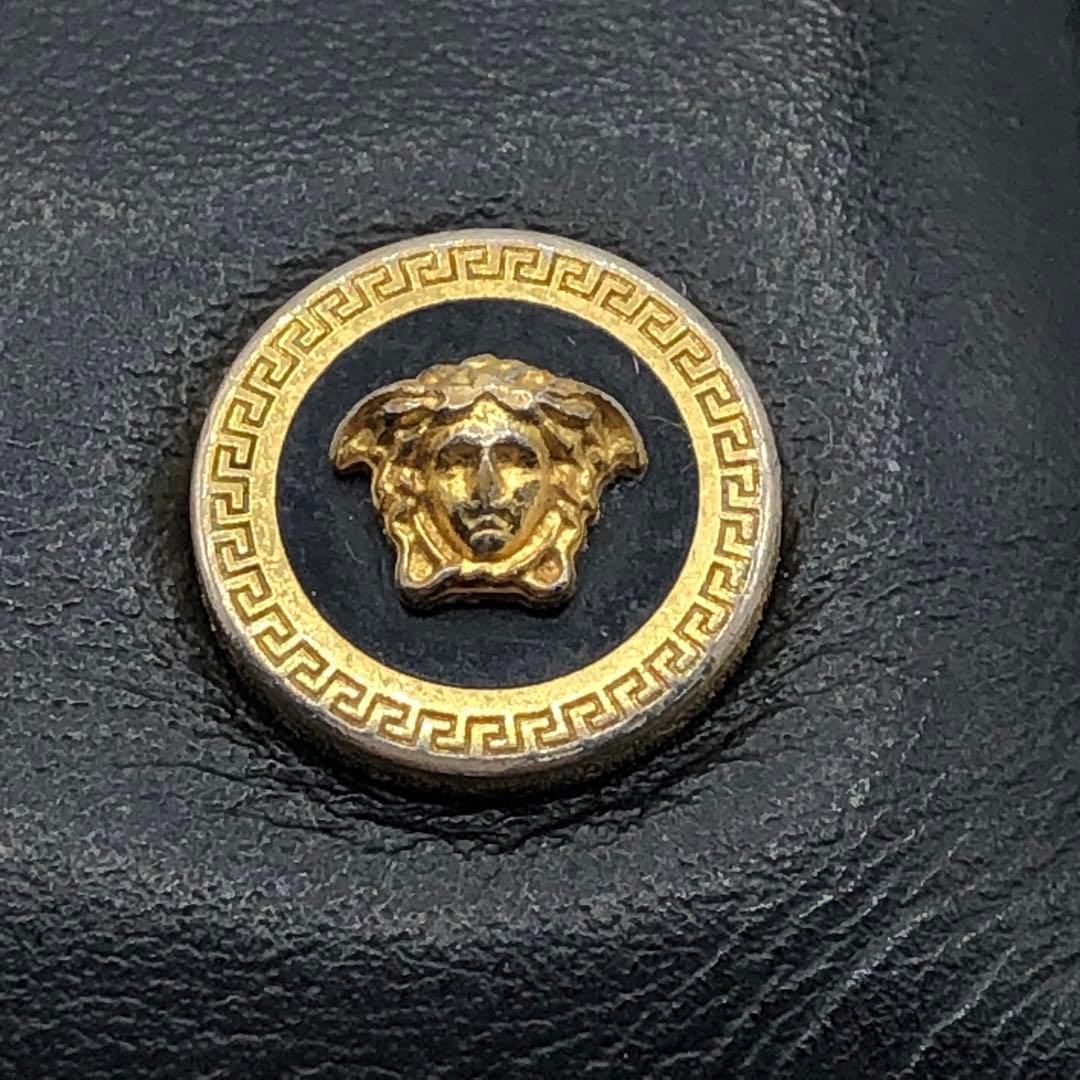 ヴェルサーチ マネークリップ メデューサ ロゴ 二つ折り財布 ブラック レザー