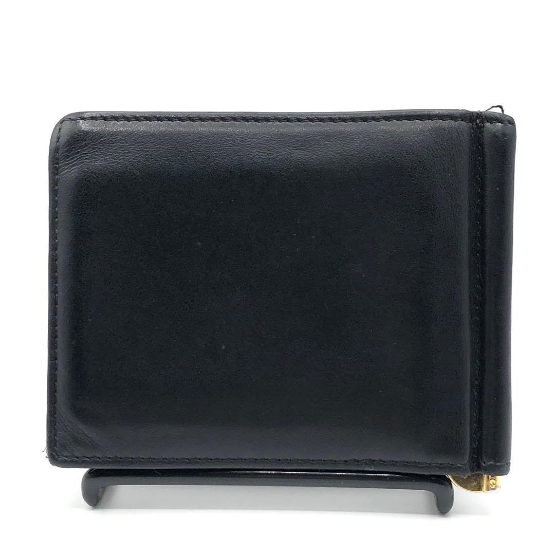 ヴェルサーチ マネークリップ メデューサ ロゴ 二つ折り財布 ブラック レザー