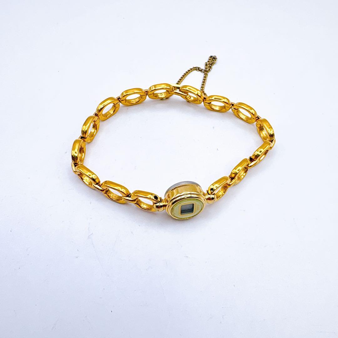 稼働 SEIKO ALBA ゴールドチェーン腕時計 クォーツ デジタル