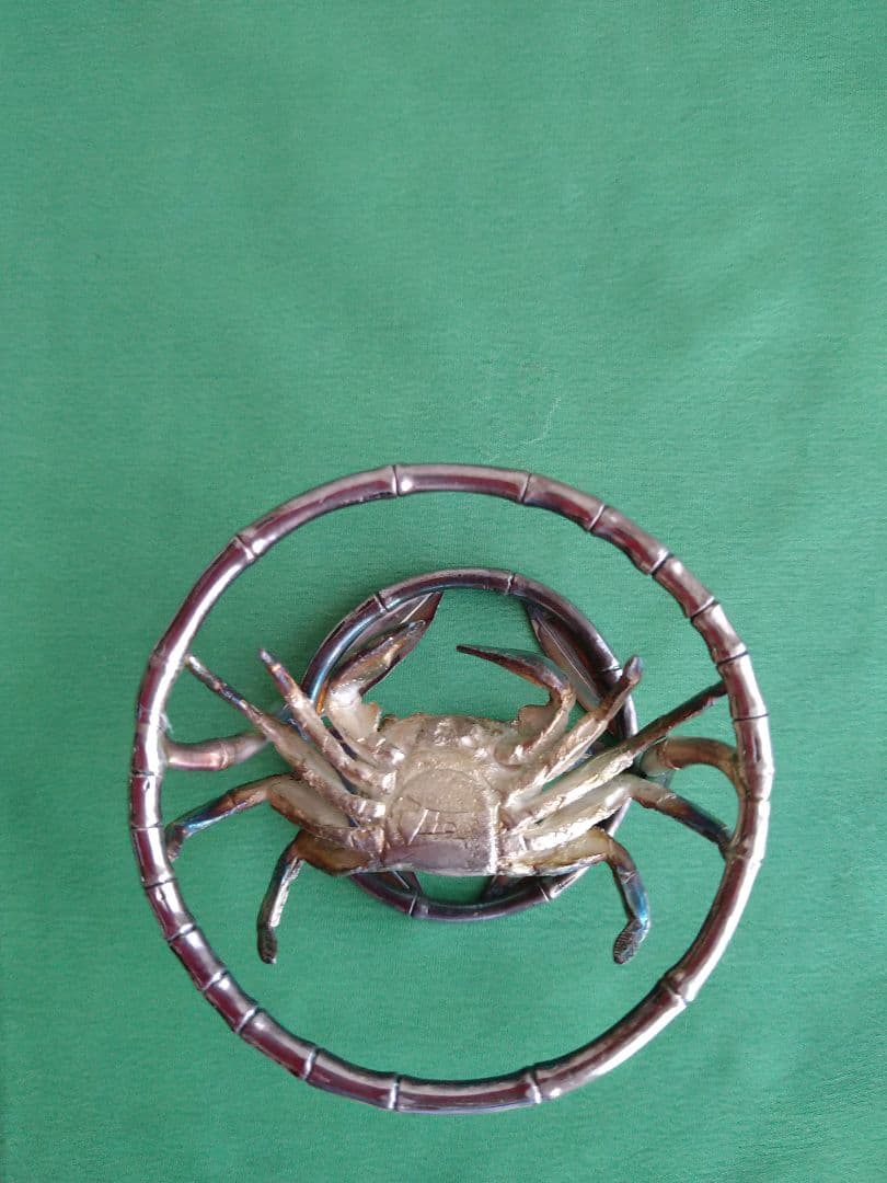 一ノ瀬宗辰　南鐐笹蟹　茶道具　蓋置　純銀製品　共箱　置物・インテリアにも