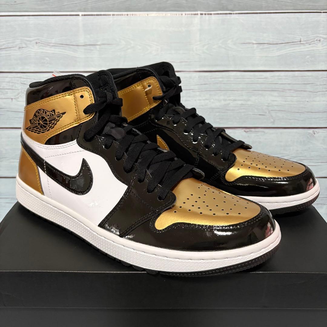 シューズ(男性用) Nike Air Jordan 1 High Golf \"Gold Toe\"