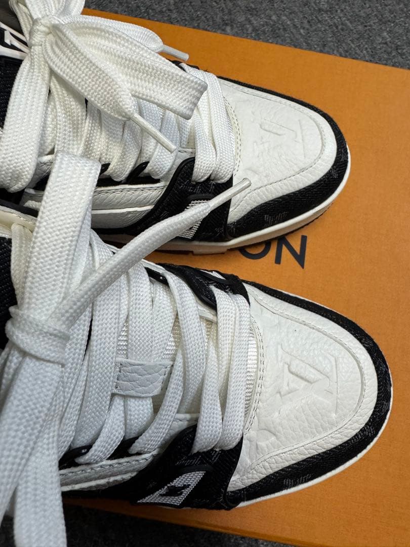 Louis Vuitton トレイナーライン モノグラムデニム レザー 36.5