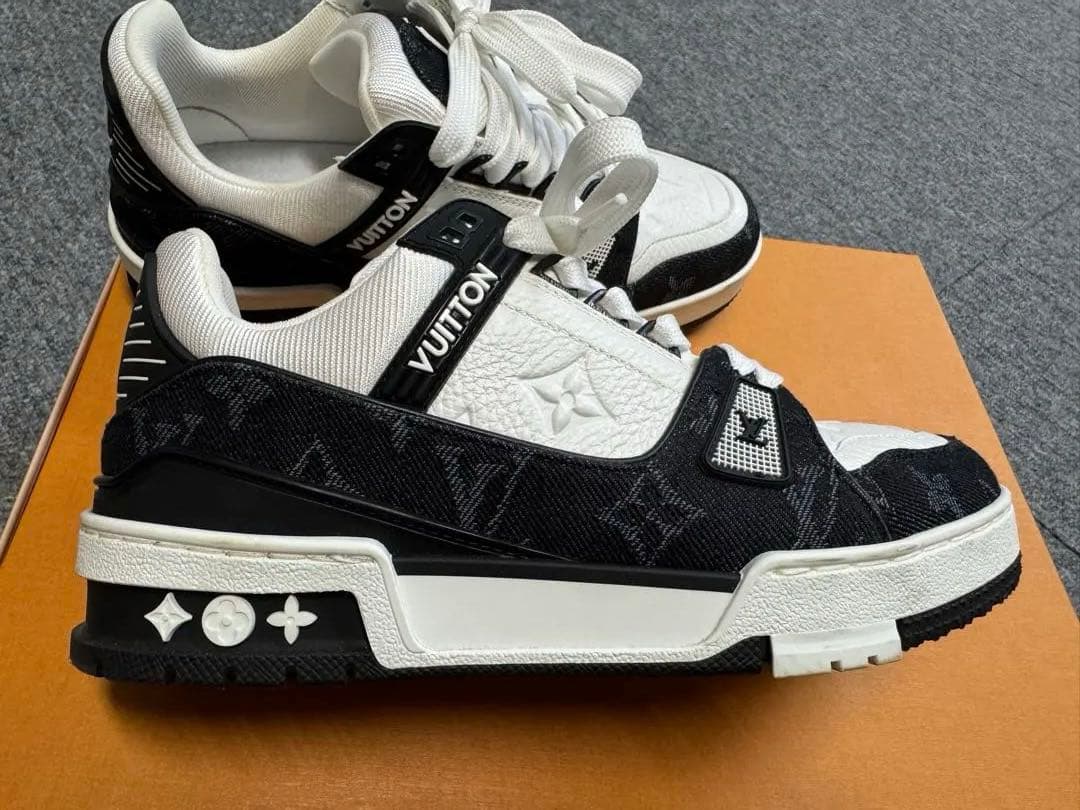 Louis Vuitton トレイナーライン モノグラムデニム レザー 36.5