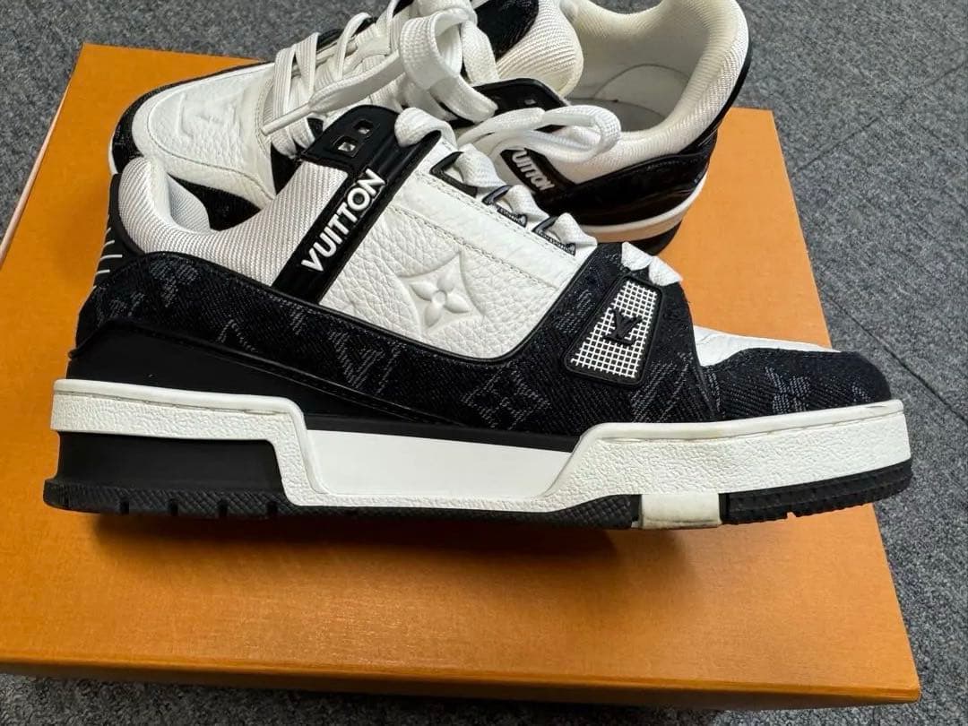Louis Vuitton トレイナーライン モノグラムデニム レザー 36.5