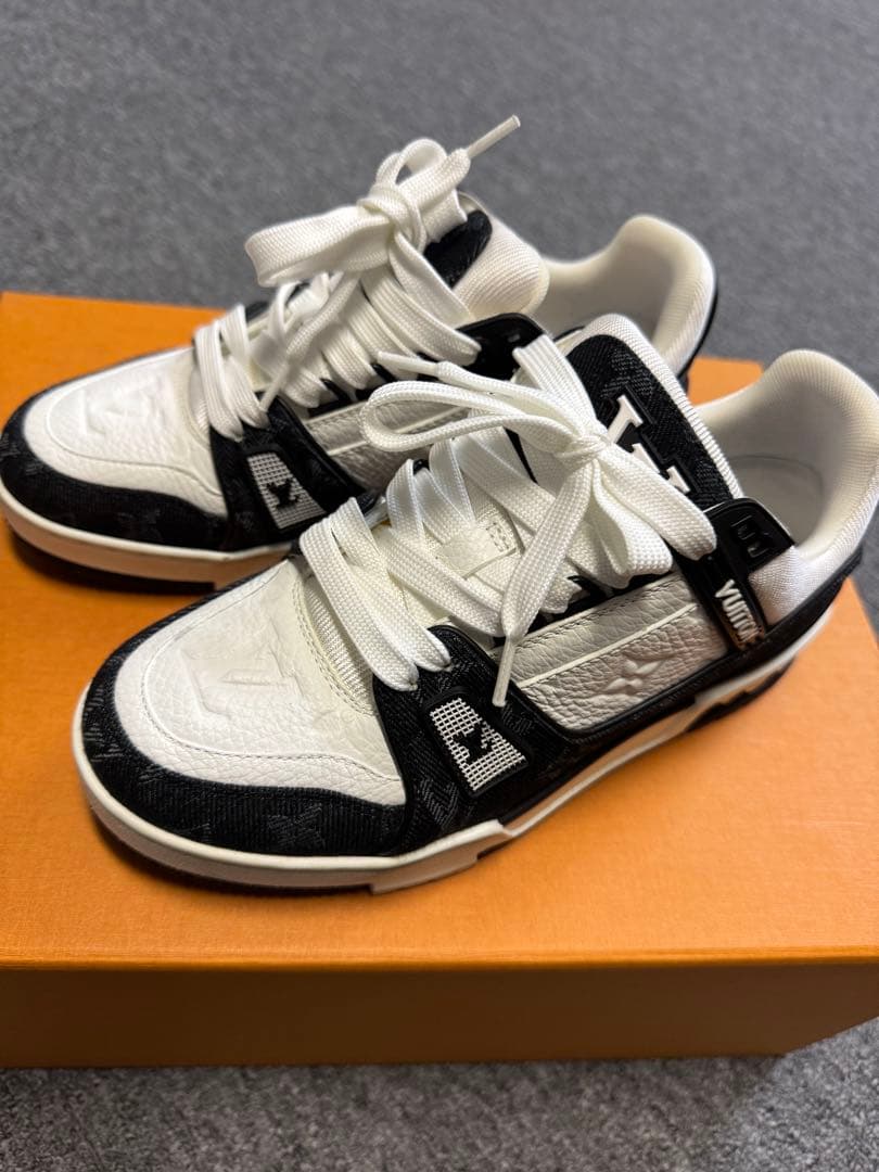 Louis Vuitton トレイナーライン モノグラムデニム レザー 36.5