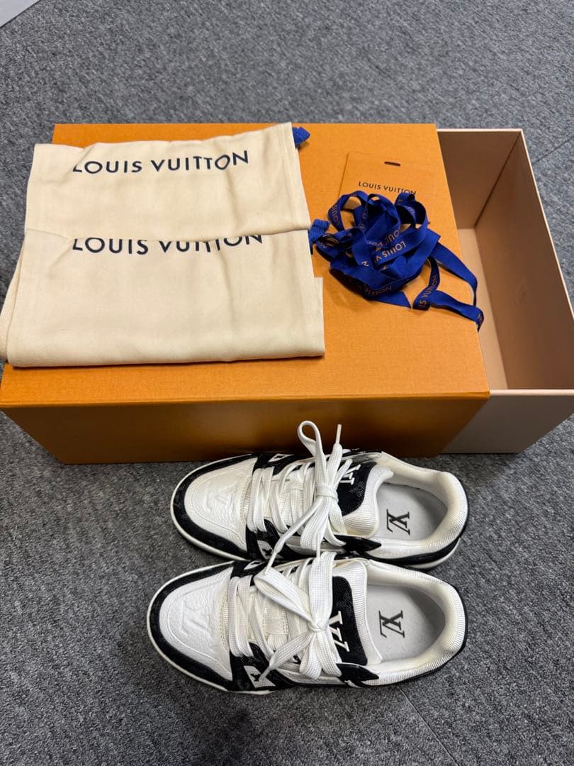 Louis Vuitton トレイナーライン モノグラムデニム レザー 36.5