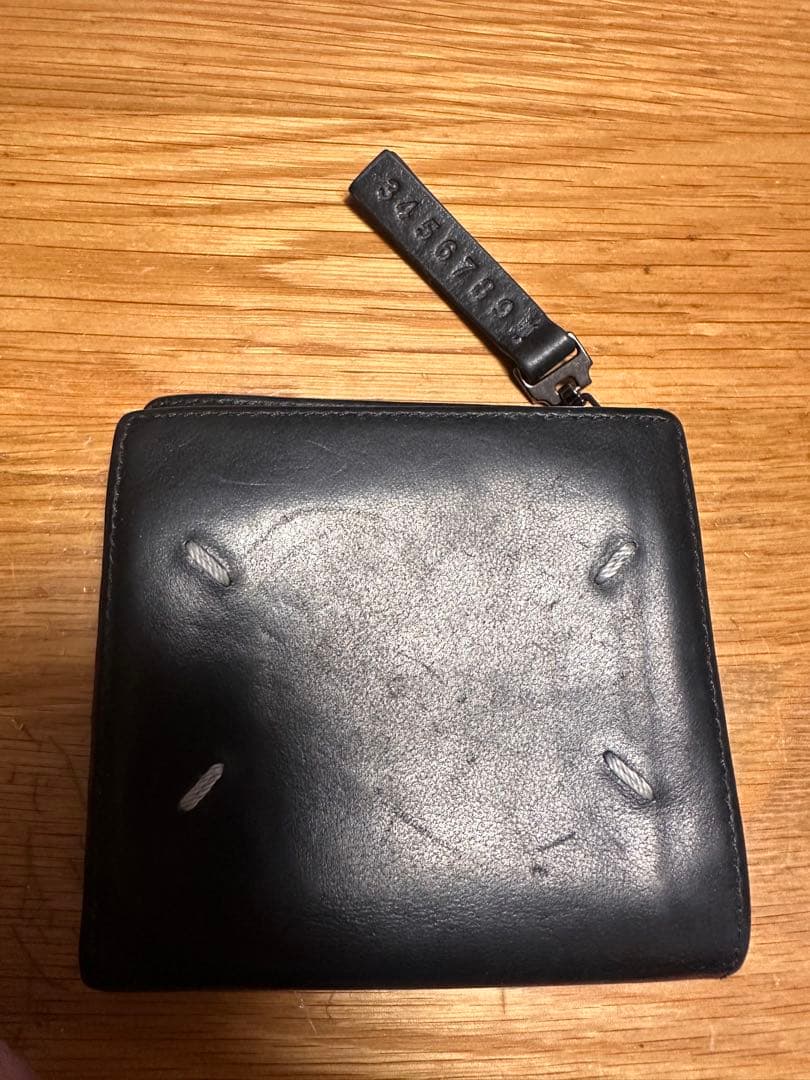 Maison Margiela フォールデッドレザーウォレット　財布　黒