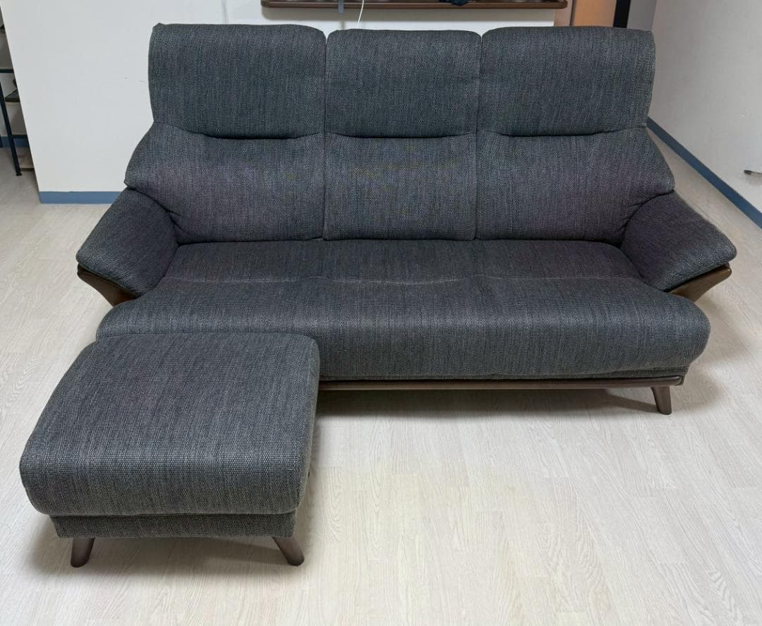 ※リリー※ニトリ 3人掛けソファ オットマン 付き ファブリック