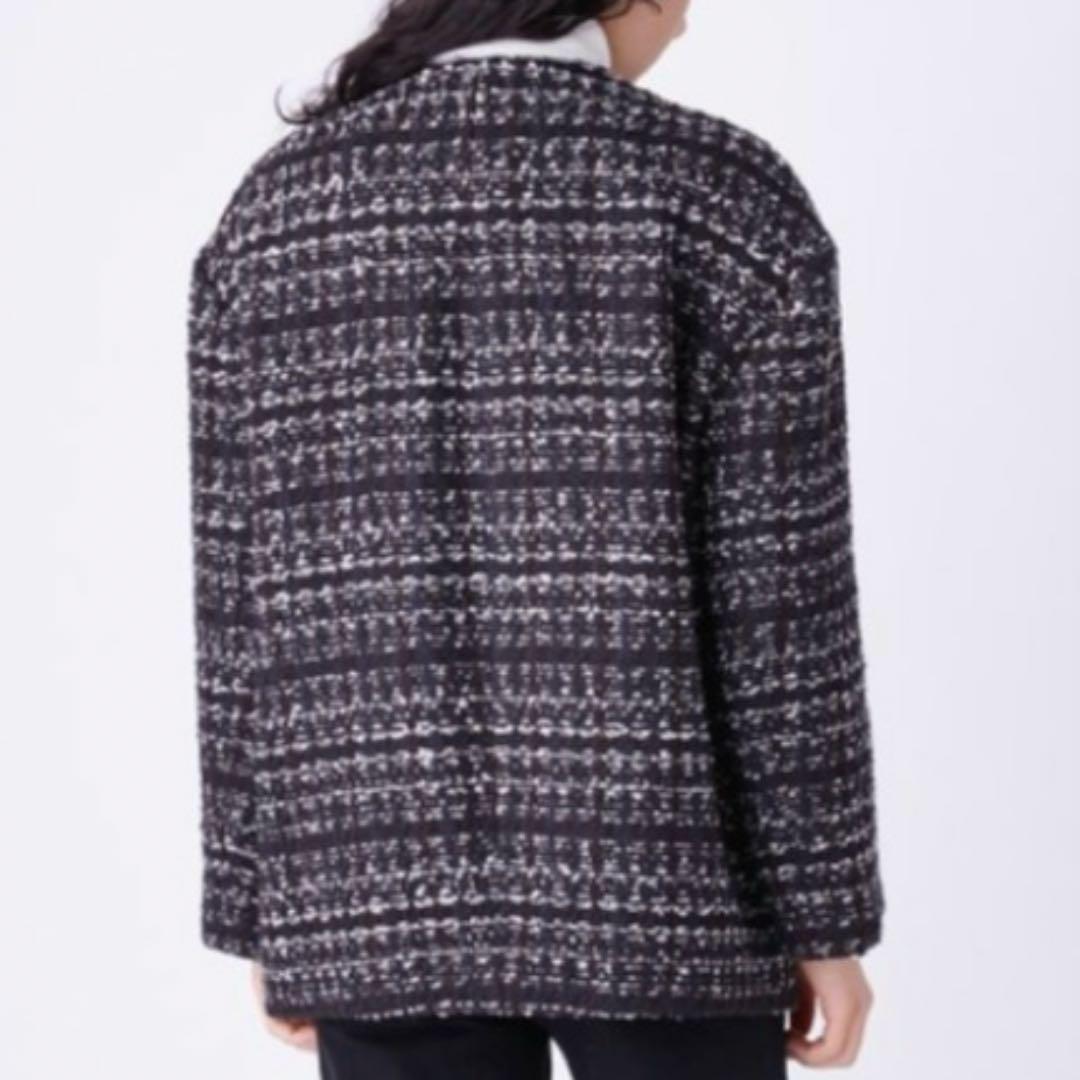 【美品✨】ミラ オーウェン ツイード ノーカラー ジャケット 金ボタン