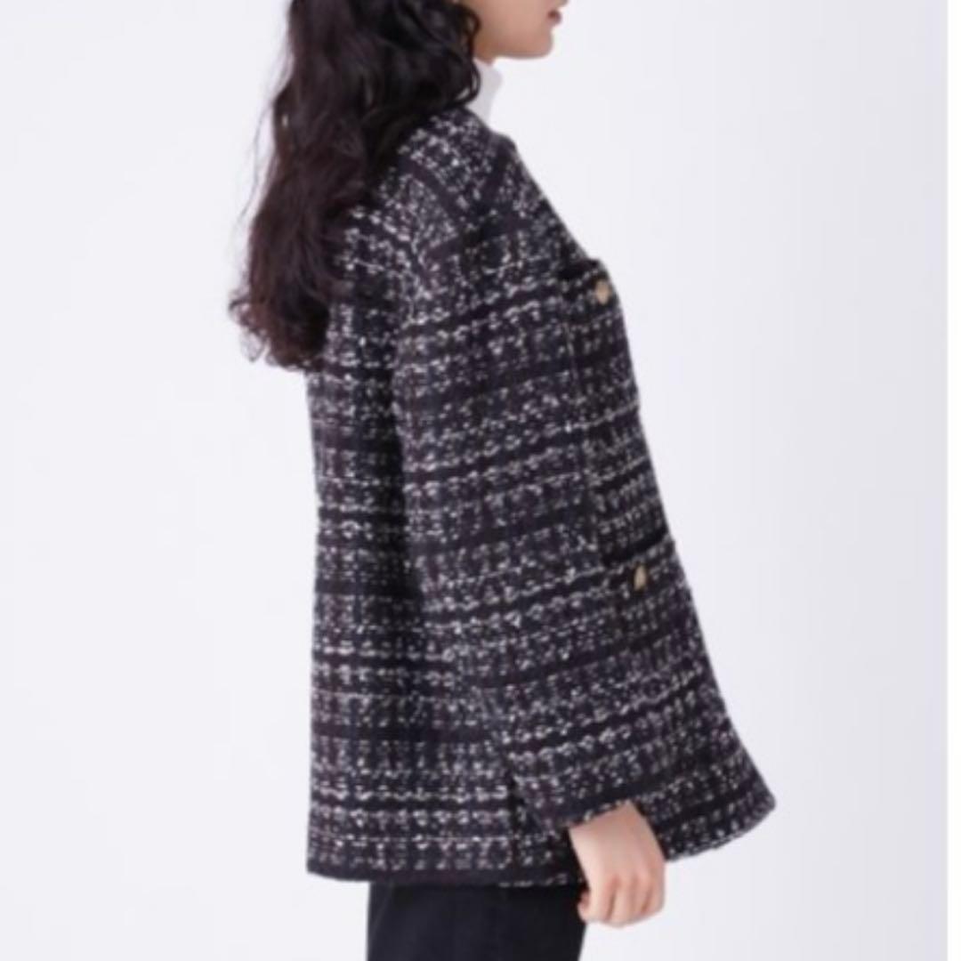 【美品✨】ミラ オーウェン ツイード ノーカラー ジャケット 金ボタン