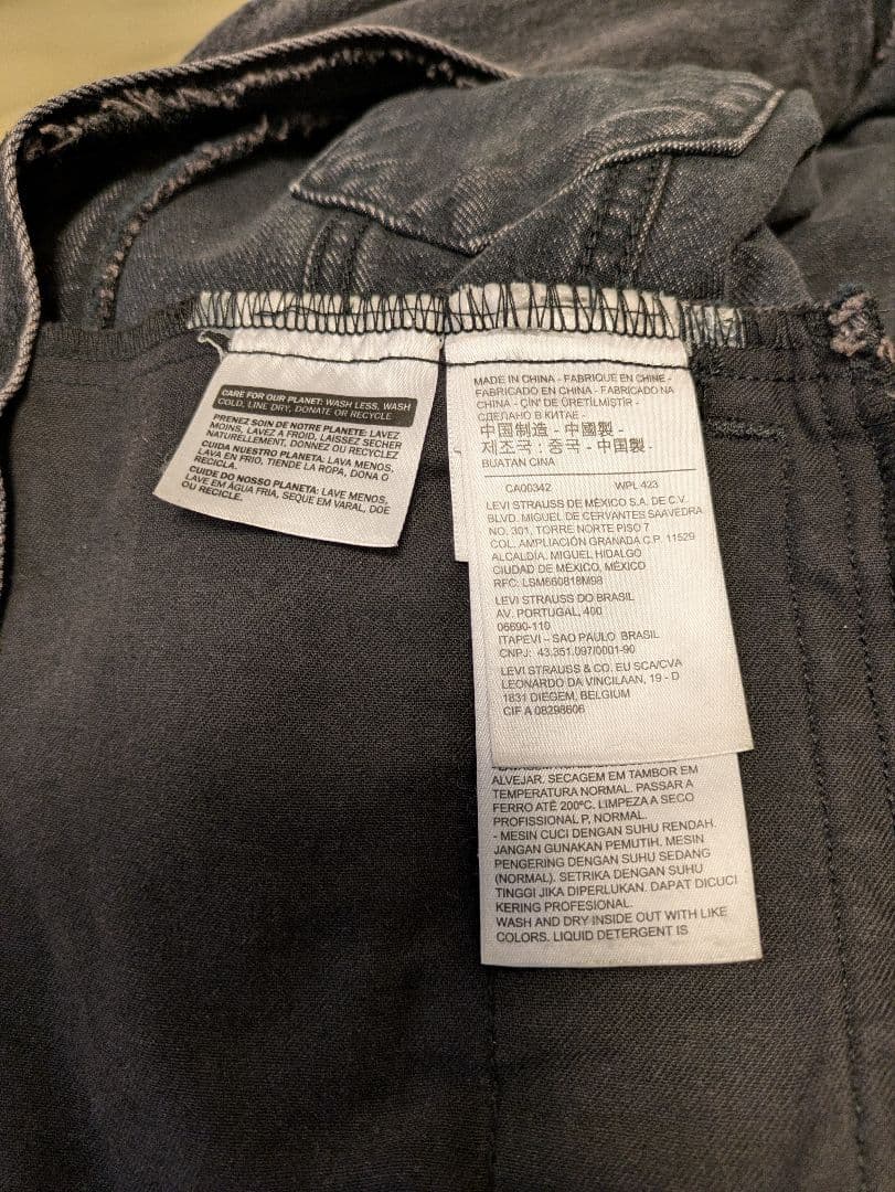 リーバイスプレミアム　ブラックデニムライダージャケット M