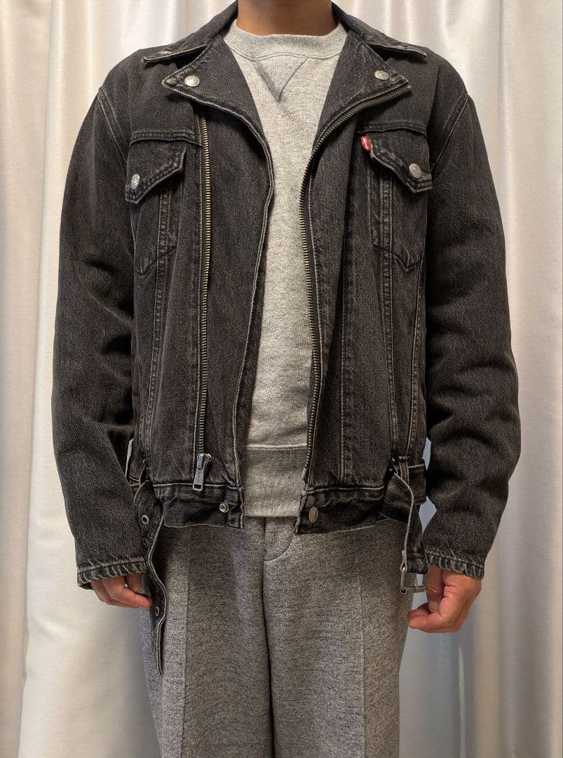 リーバイスプレミアム　ブラックデニムライダージャケット M