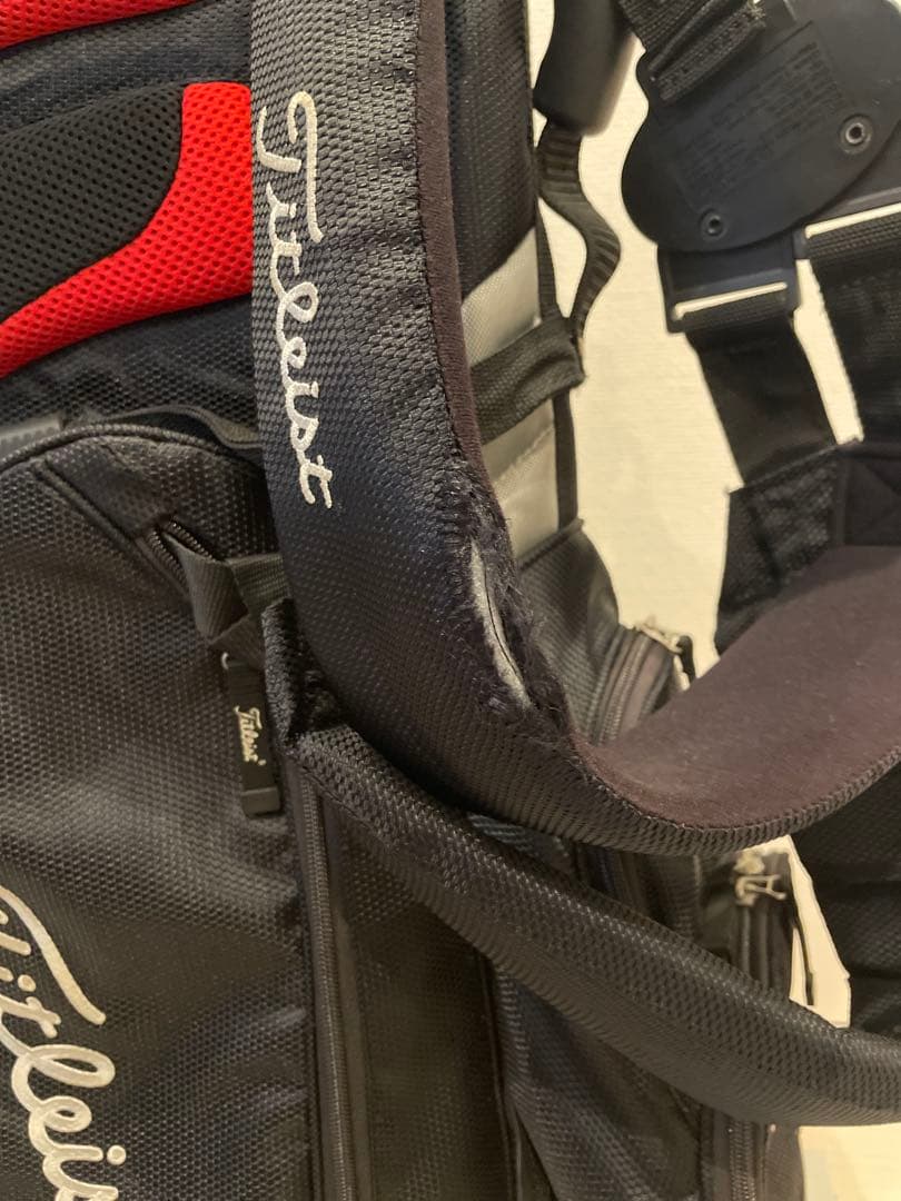 【マークー】Titleist キャディバッグ 黒/赤