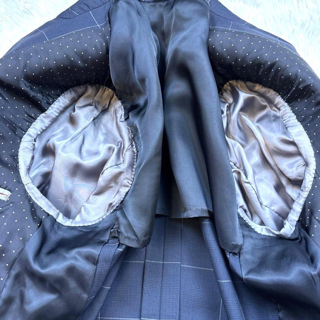 ポールスミス スーツ セットアップ super120's チェック ネイビーM