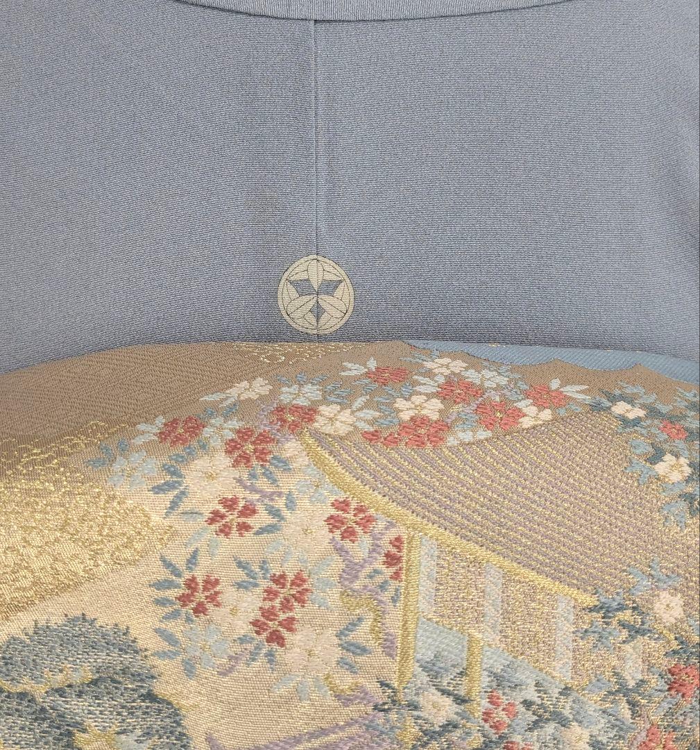 jimina北島　未使用裾模様訪問着　一つ紋入り２点セット袋帯【変更あり】