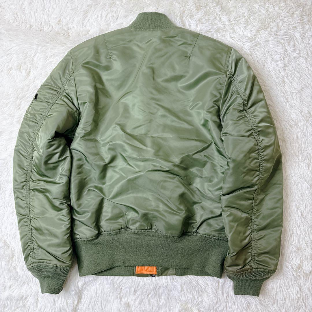 アルファ MA-1 フライトジャケット 緑 Lサイズ 中綿 y2k 短丈