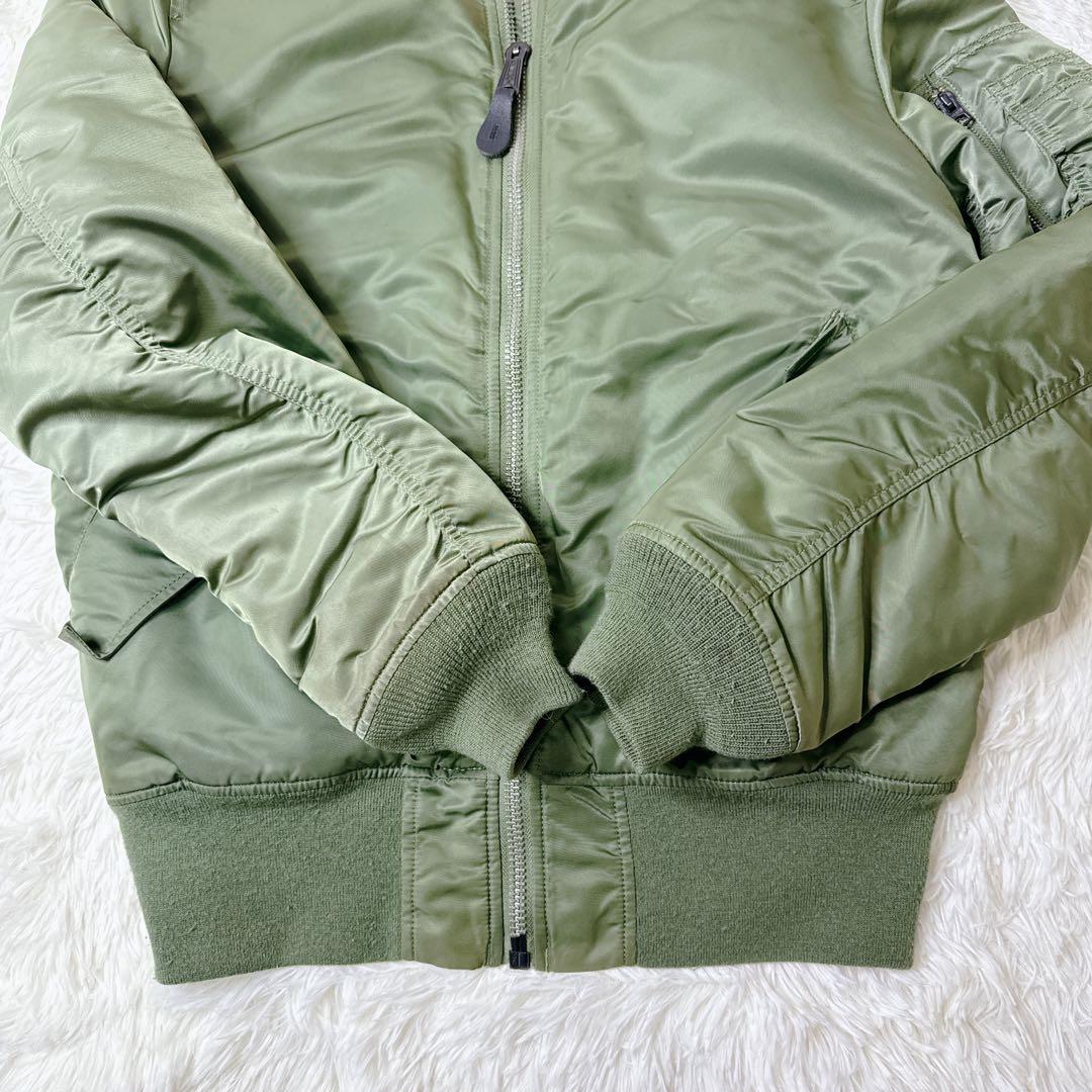 アルファ MA-1 フライトジャケット 緑 Lサイズ 中綿 y2k 短丈