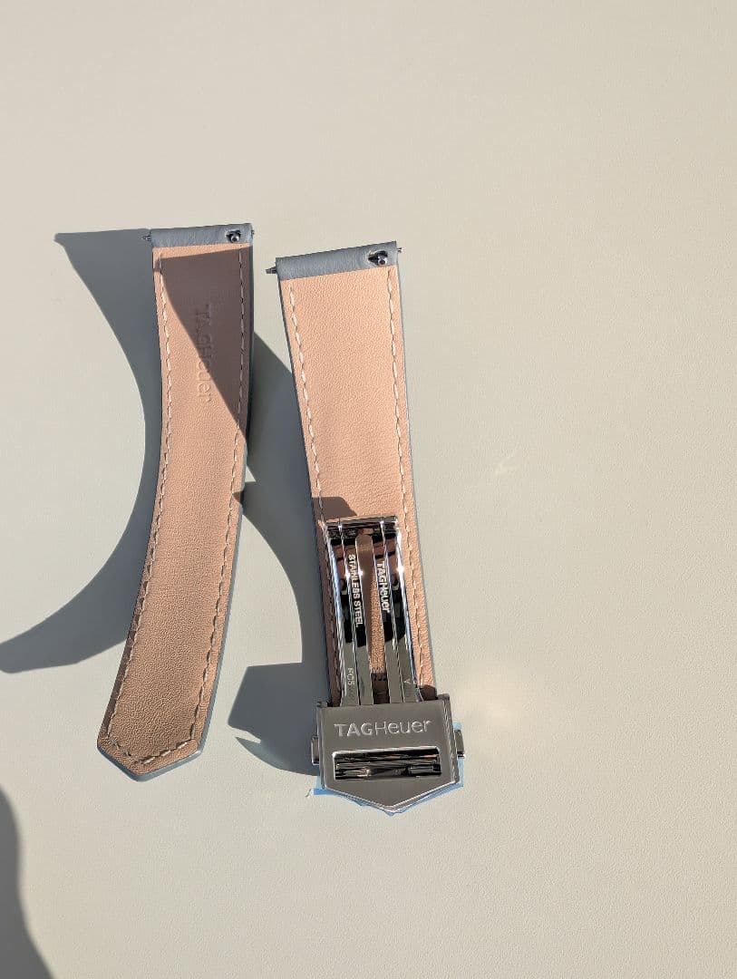 TAG Heuer 純正レザーベルト グレー　新品未使用