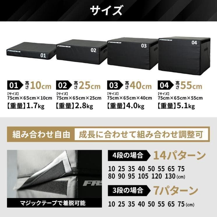 【元Jリーガー監修】FASTREK プライオボックス ジャンプボックス 4段