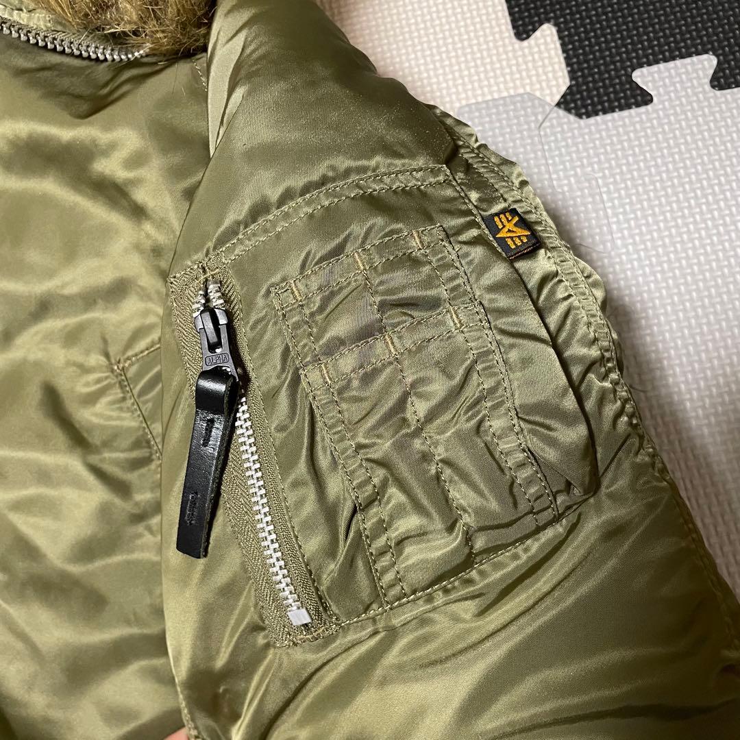 【美品】アルファインダストリーズ N-3Bフライトジャケット カーキ alpha
