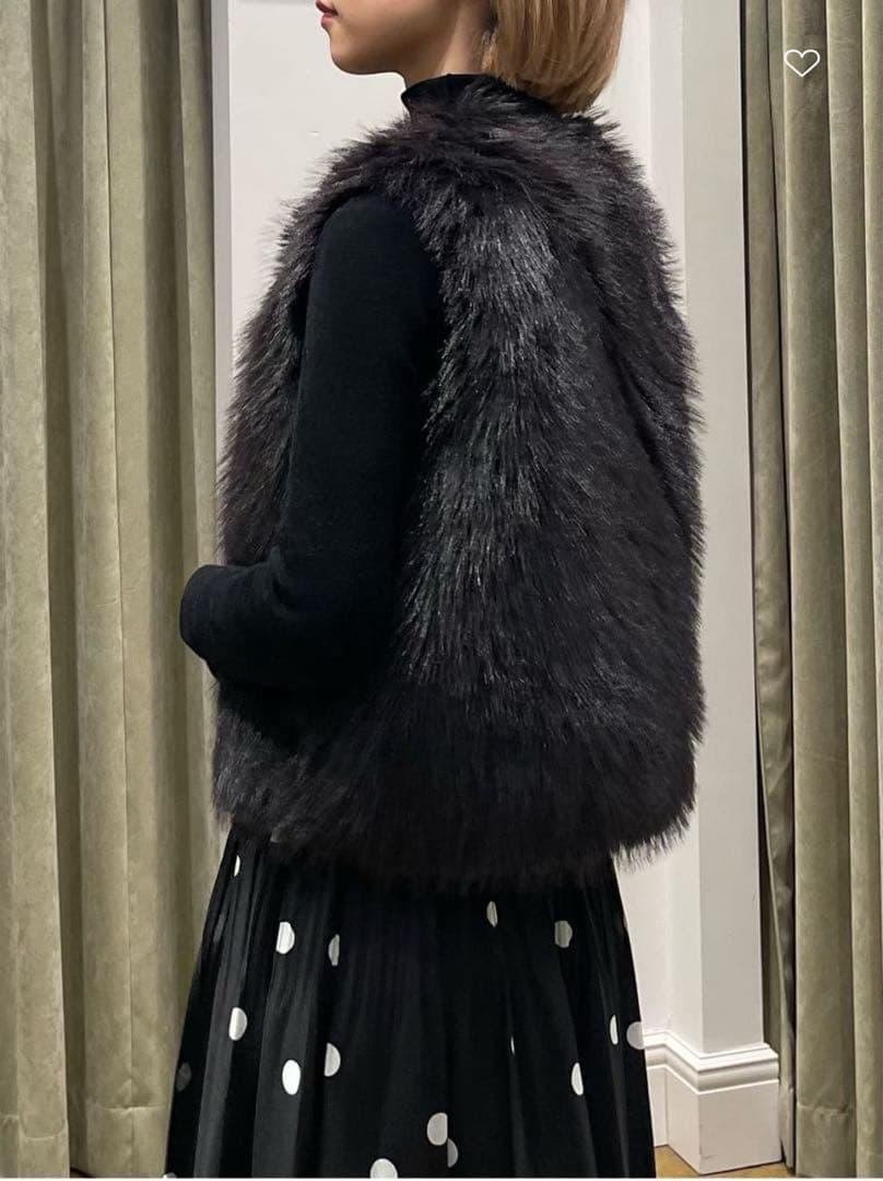 フェイクファー ショートベスト