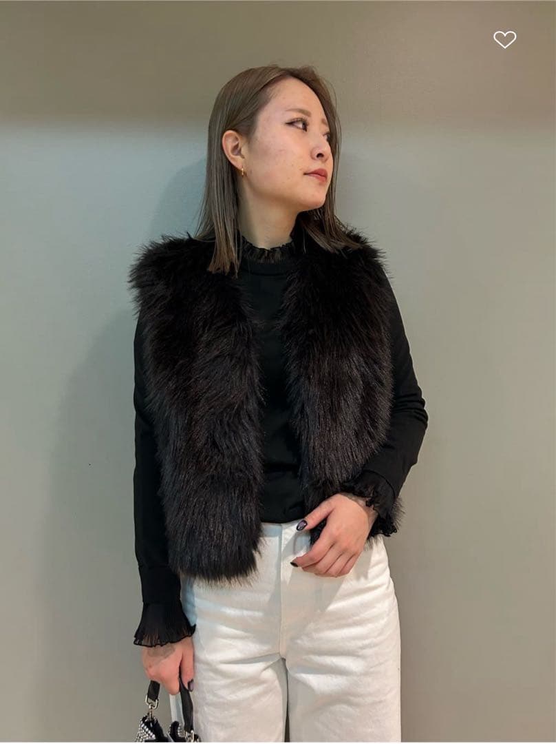 フェイクファー ショートベスト