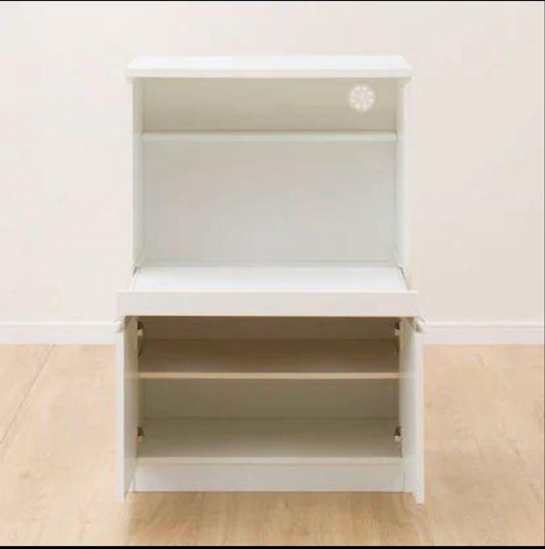 ニトリ　キッチンカウンター　レンジ置き　ホワイト