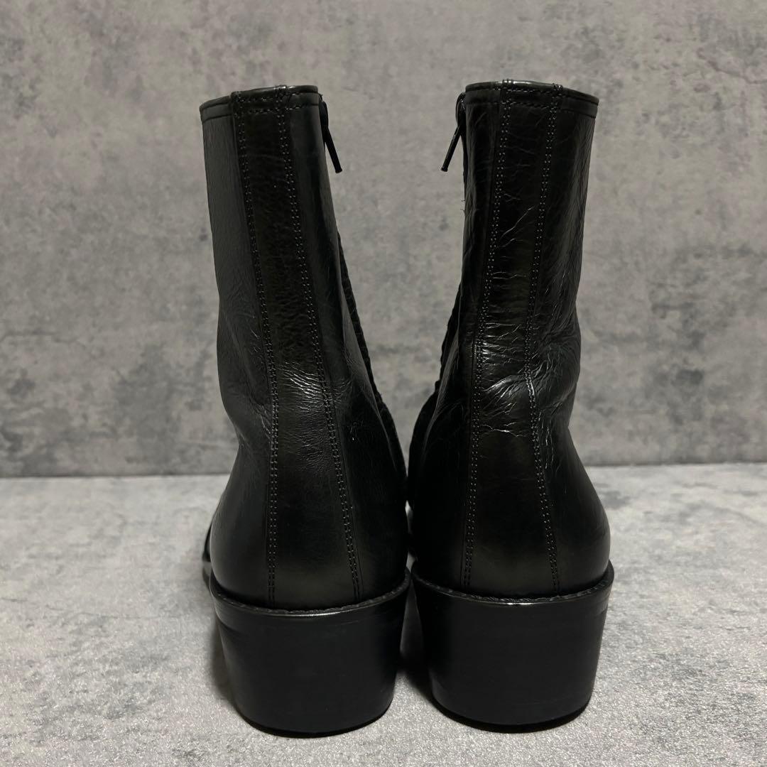 未使用級　5351プールオム　ブーツ　サイドジップ　ブラック　本革　2112