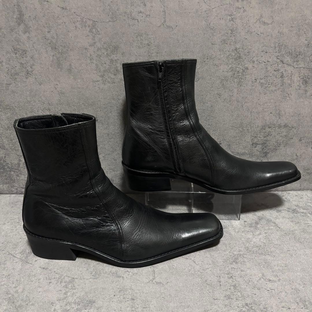 未使用級　5351プールオム　ブーツ　サイドジップ　ブラック　本革　2112