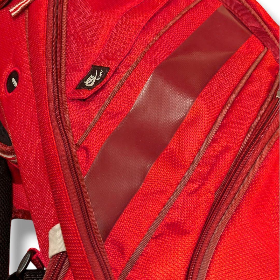 【廃盤品】ナイキ ゴルフ キャディバッグ 14分割 カート型 希少 赤 フード付