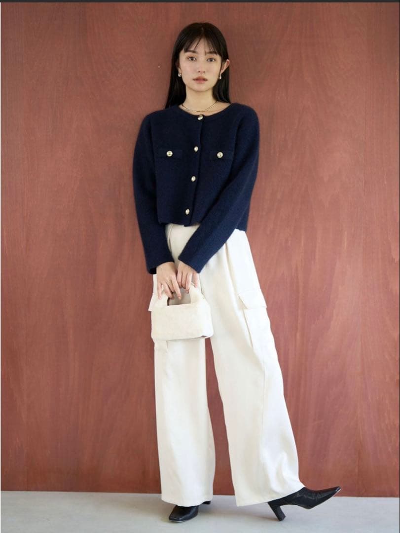 LAGUNAMOON CHNラクーンニットジャケットキャミソールセット　ネイビー