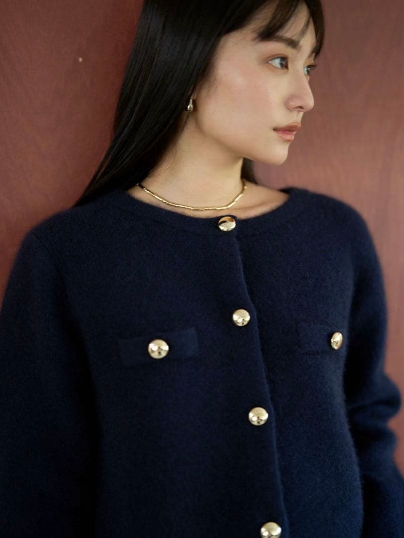 LAGUNAMOON CHNラクーンニットジャケットキャミソールセット　ネイビー