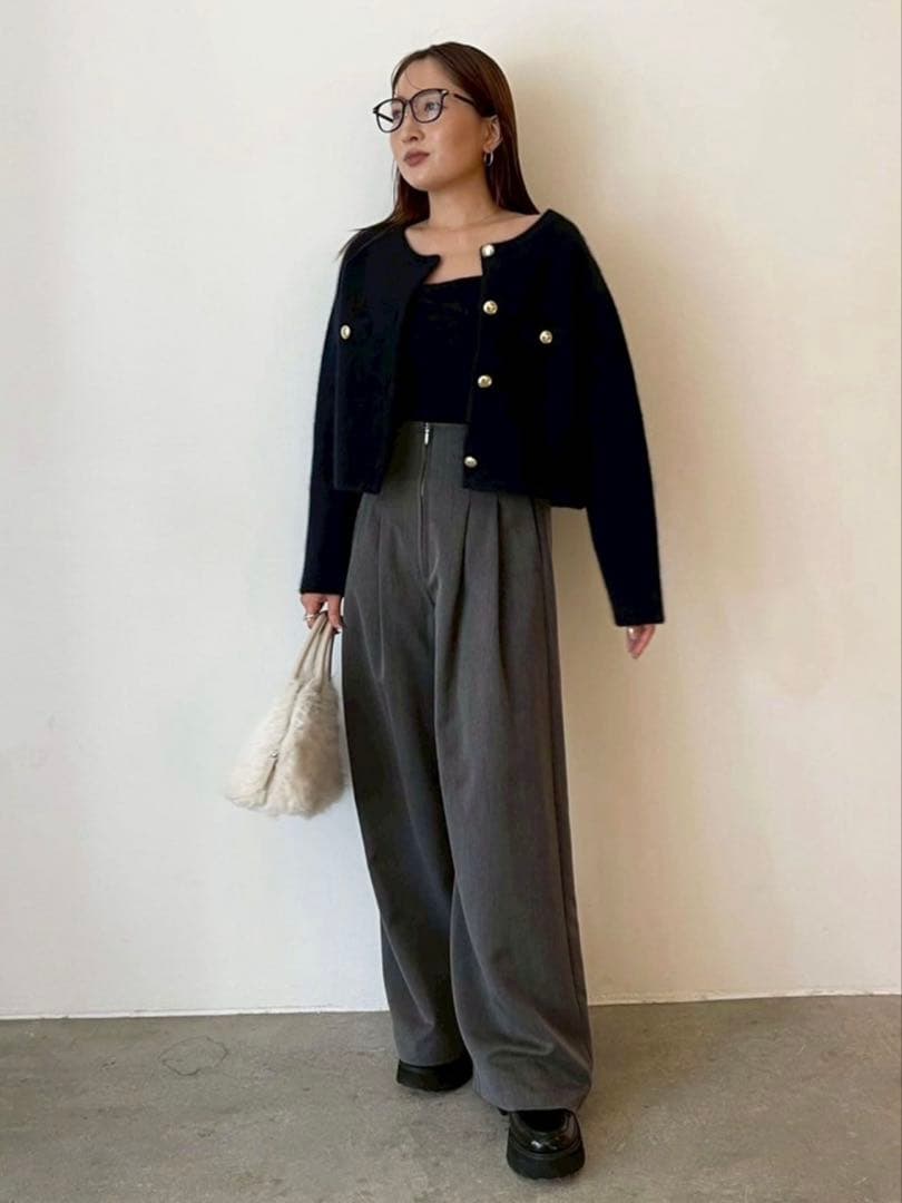 LAGUNAMOON CHNラクーンニットジャケットキャミソールセット　ネイビー