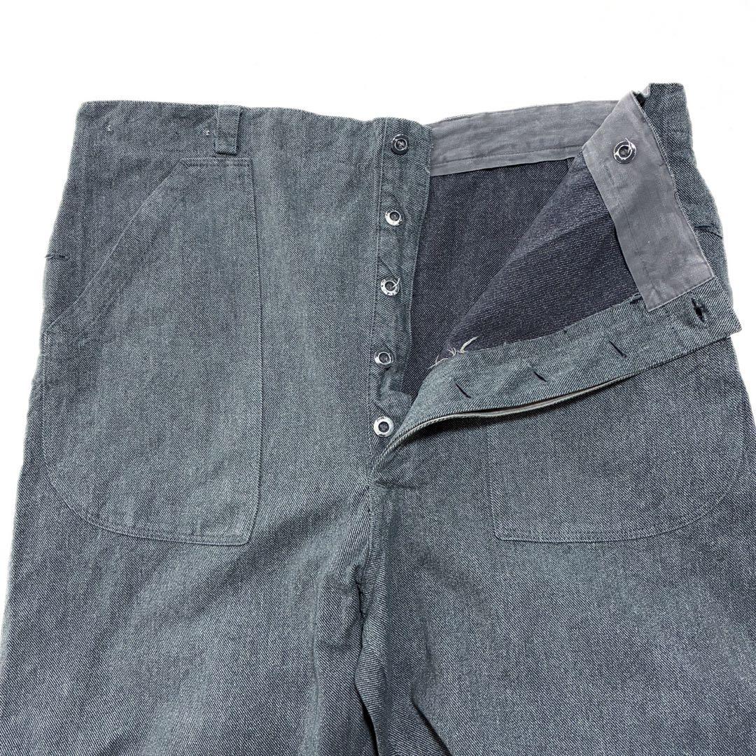 美品 50s スイス軍 デニム オーバーパンツ W46 L28 ビッグサイズ