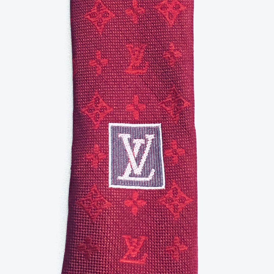 未使用級 ルイヴィトン Louis Vuitton ネクタイ レッド モノグラム