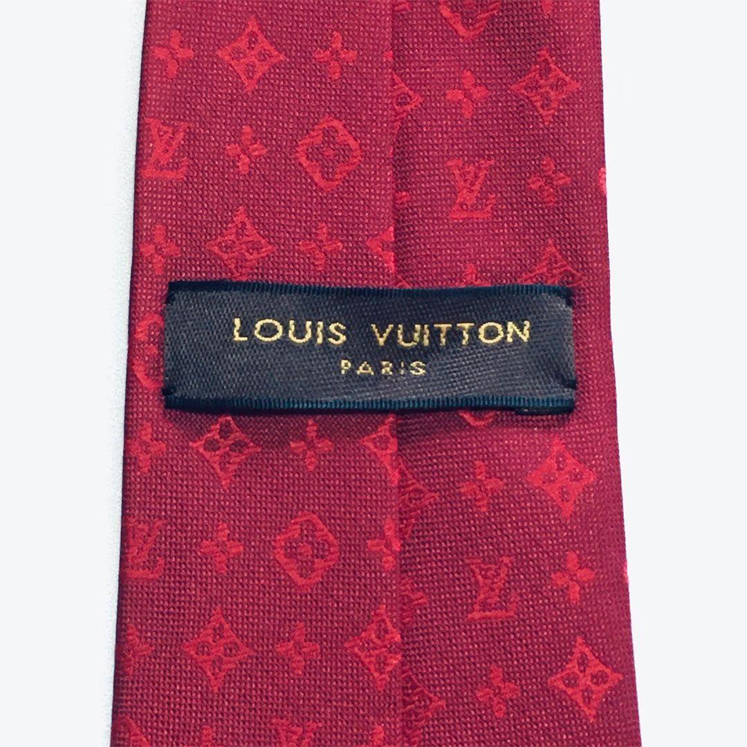 未使用級 ルイヴィトン Louis Vuitton ネクタイ レッド モノグラム