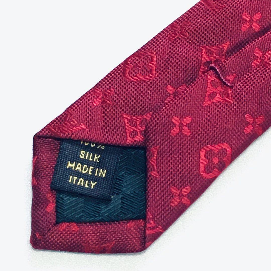 未使用級 ルイヴィトン Louis Vuitton ネクタイ レッド モノグラム