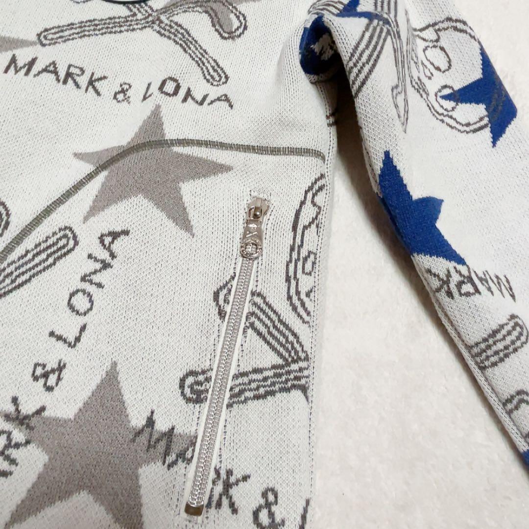 極美品　近年　マークアンドロナ　ニット　裏地付　防風　スニード　スター　星　総柄